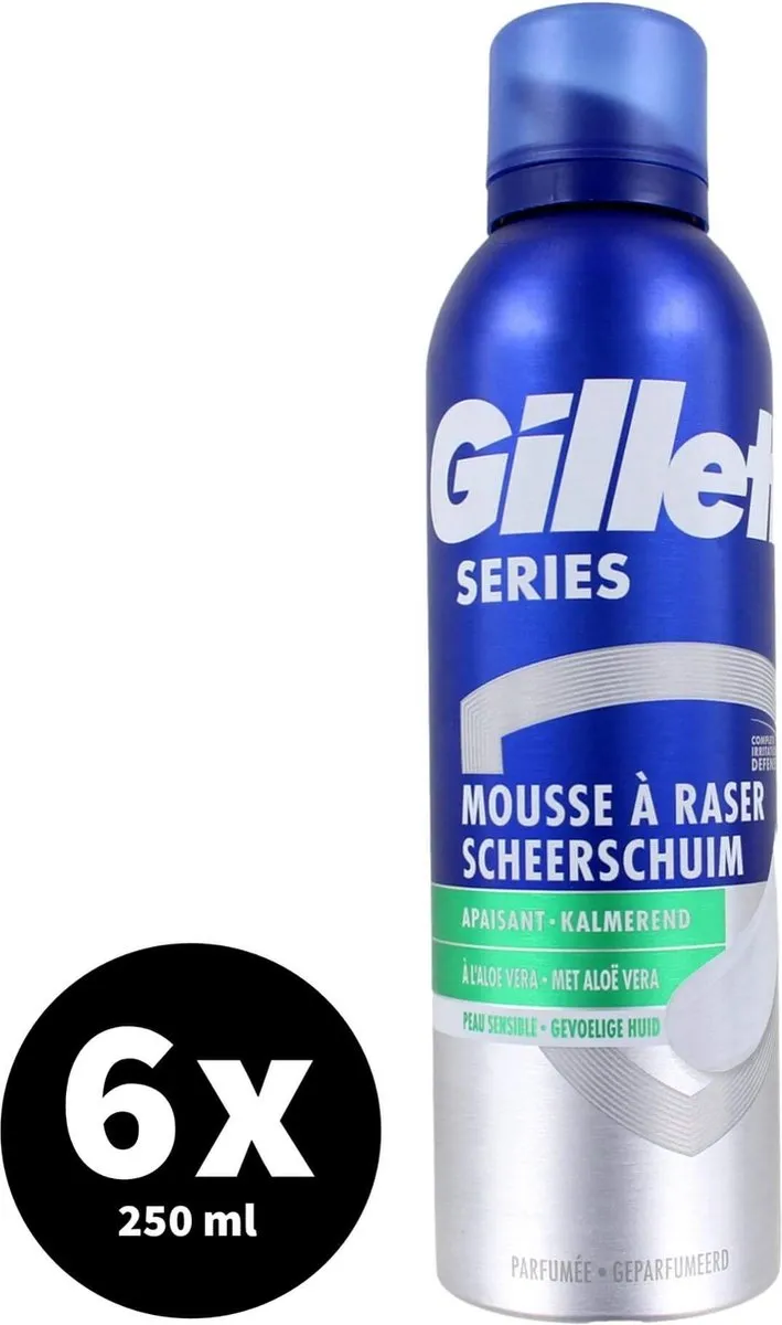 Gillette Series Scheerschuim Gevoelige Huid 250ml - 6 Stuks
