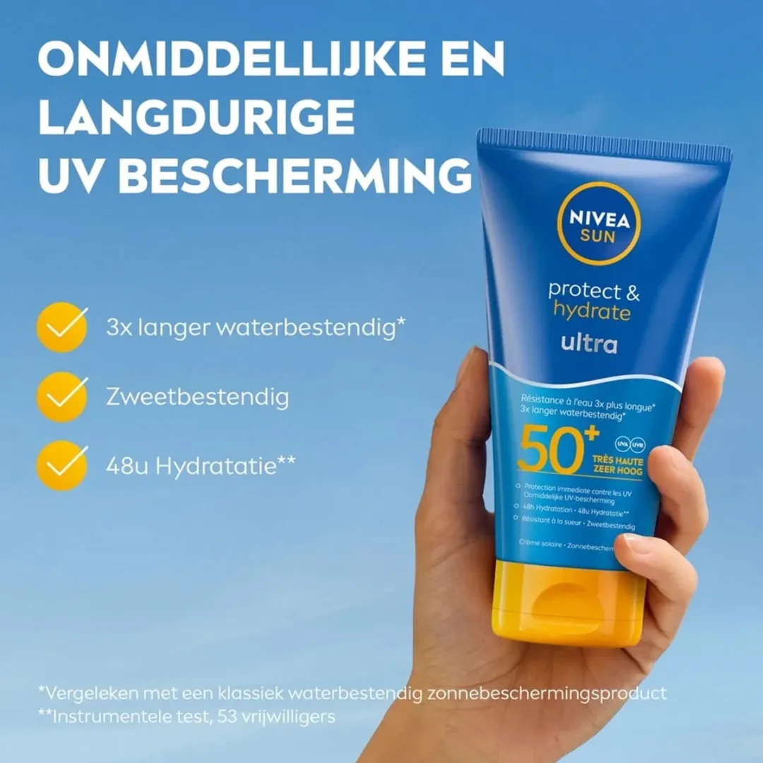 NIVEA SUN Protect & Hydrate Ultra SPF 50 Zonnebrandcreme 3x150ml