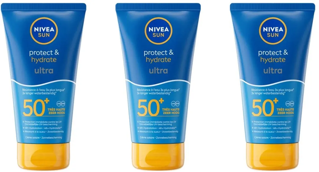 NIVEA SUN Protect & Hydrate Ultra SPF 50 Zonnebrandcreme 3x150ml