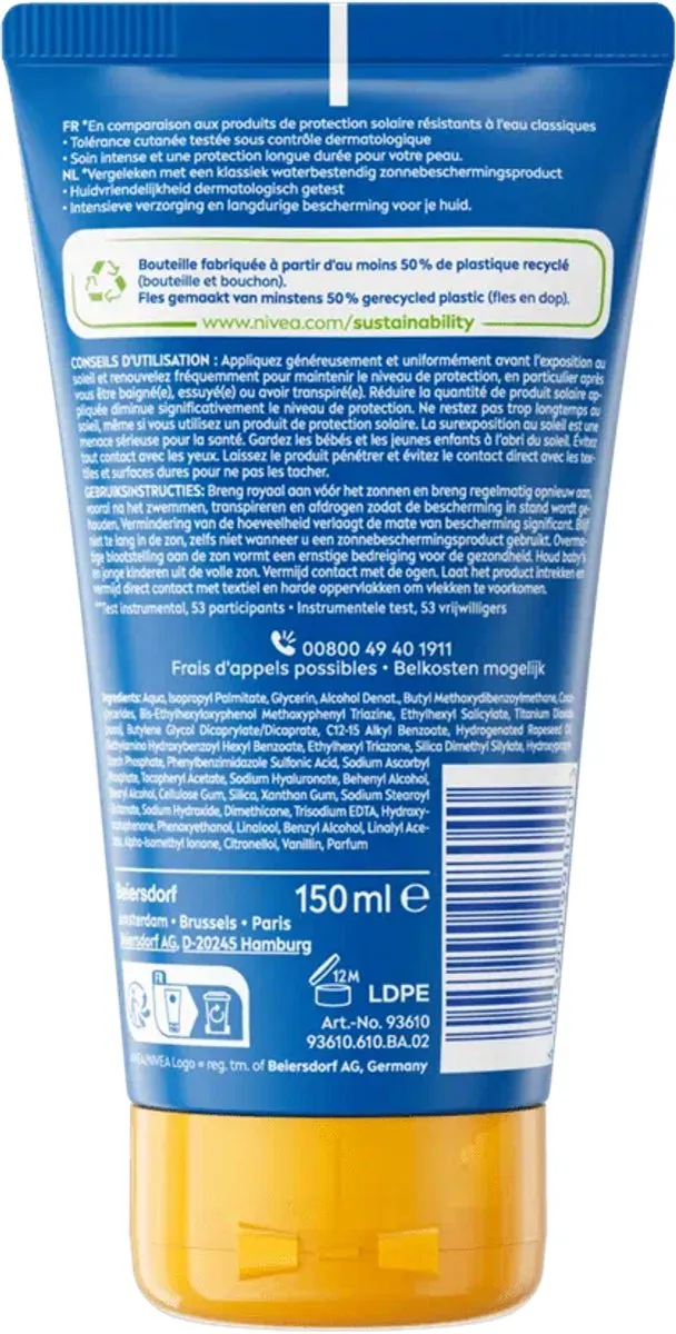 NIVEA SUN Protect & Hydrate Ultra SPF 50 Zonnebrandcreme 3x150ml