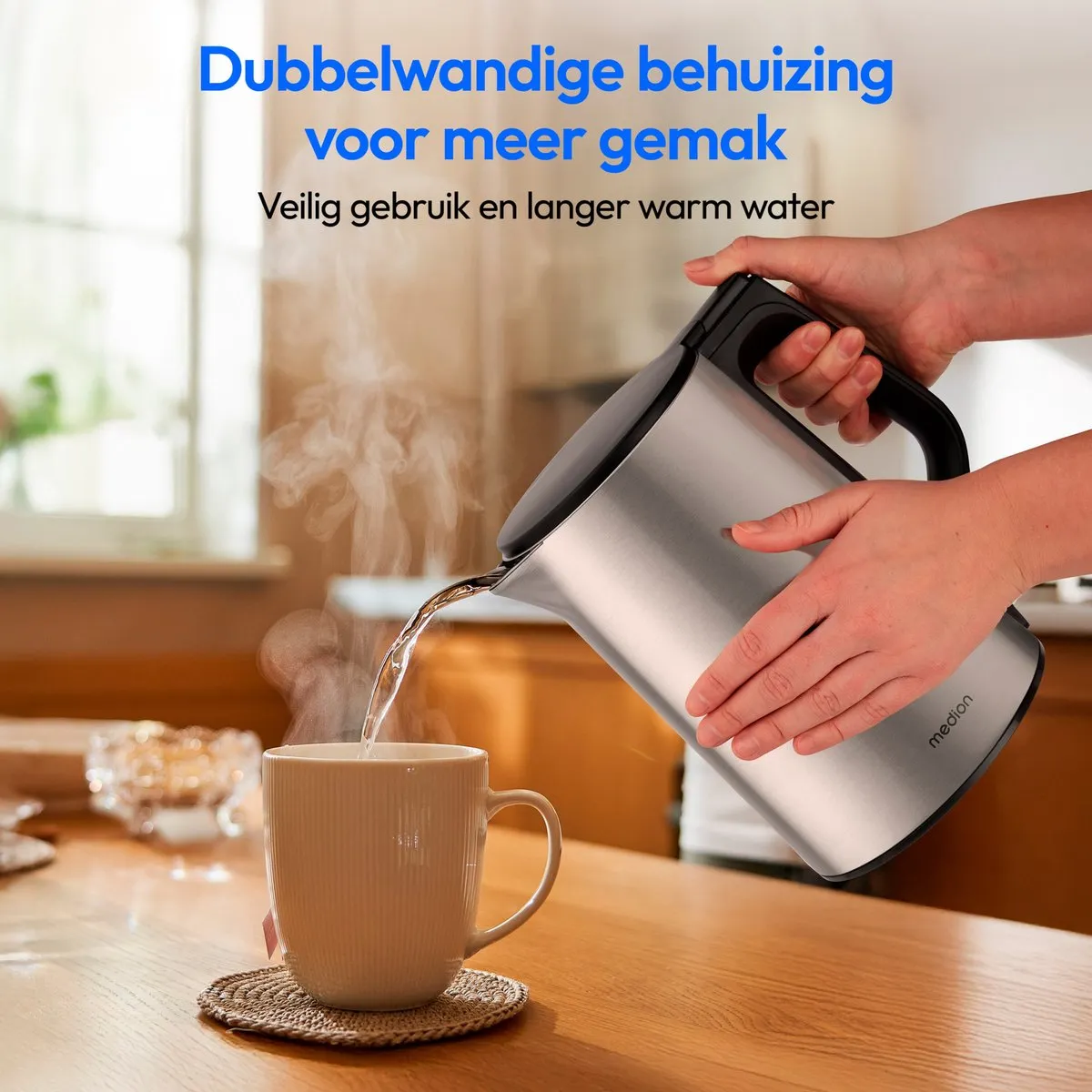 Medion MD12105 Waterkoker 1,5L 2200W - Zilver