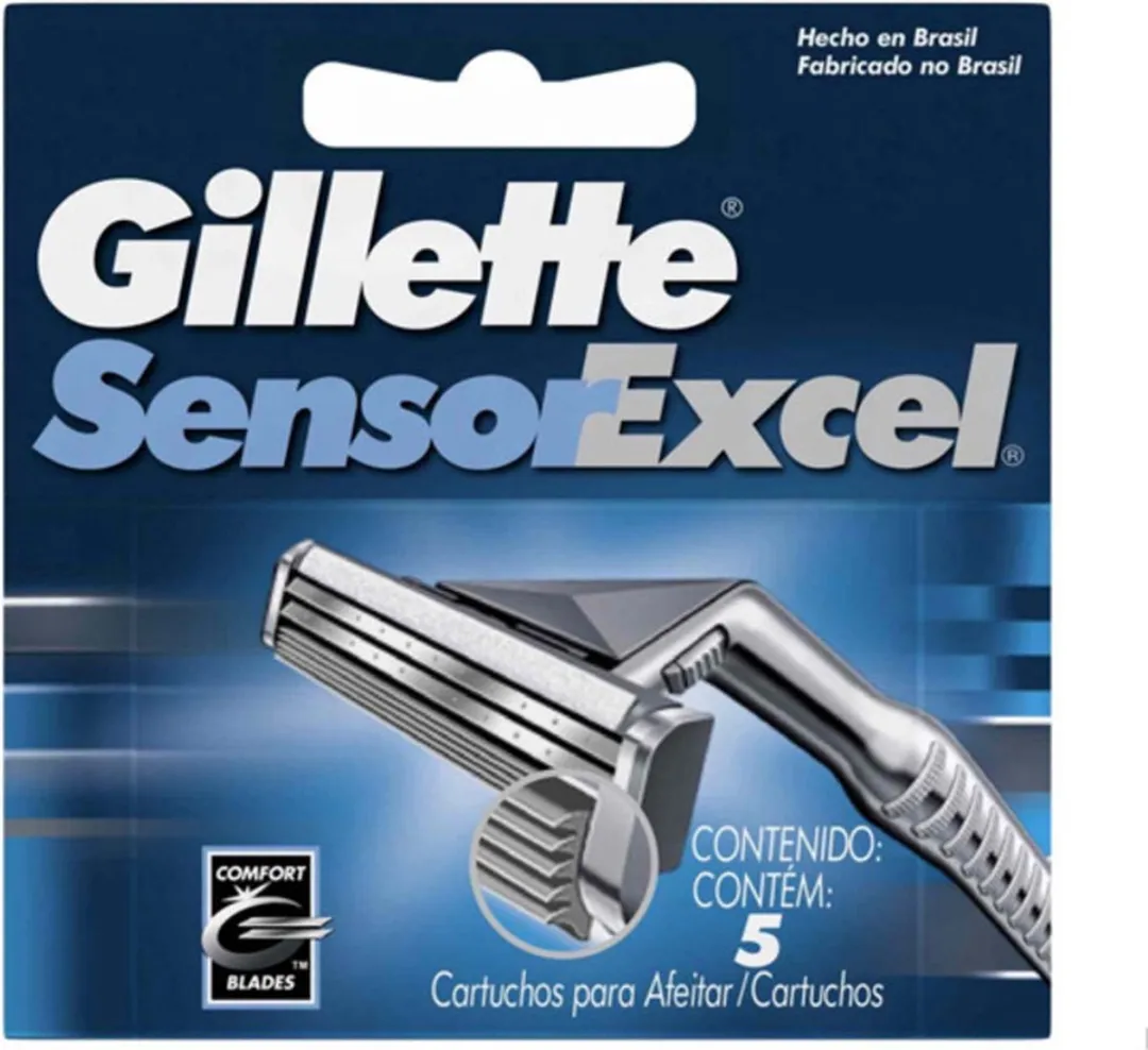 Gillette Sensor Excel Scheermesjes - 5 Stuks - Zwart