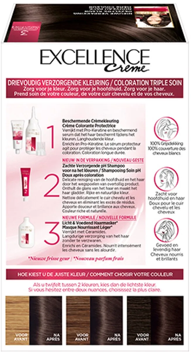 L'Oréal Paris Excellence Crème 3 Donkerbruin - Haarverf 1035ml - afbeelding 6 van 6