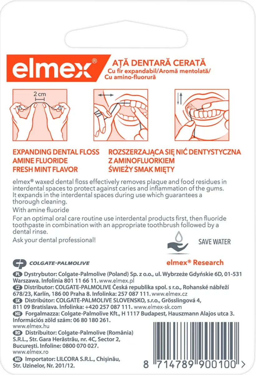 Elmex Tandzijde Mint 50m - Gewaxt