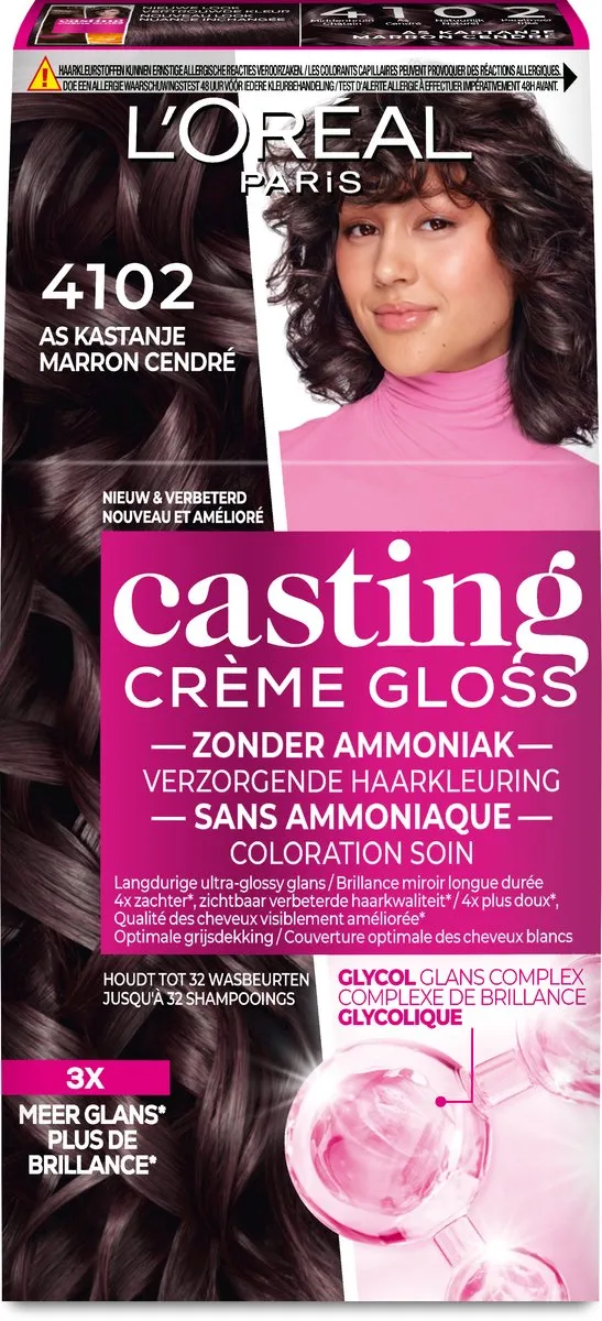 L'Oréal Paris Casting Crème Gloss 4102 Parelmoer Kastanje - Semi-permanente haarkleuring