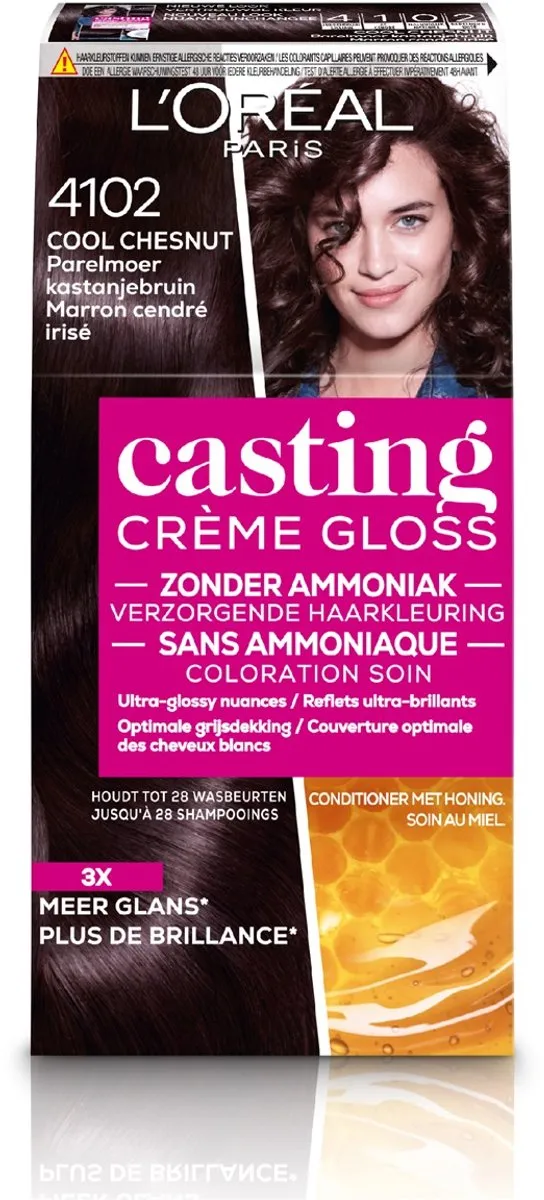 L'Oréal Paris Casting Crème Gloss 4102 Parelmoer Kastanje - Semi-permanente haarkleuring