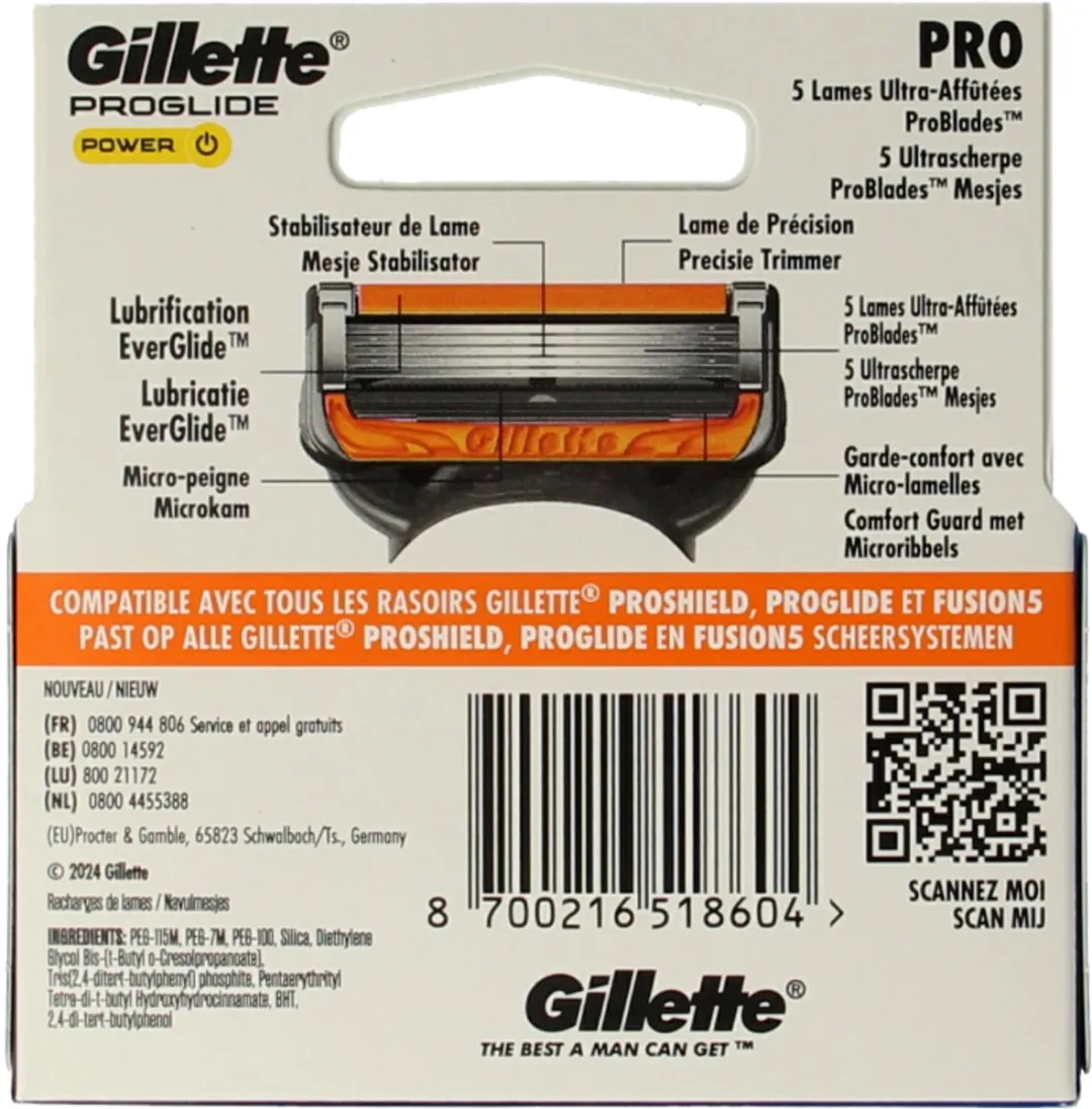 Gillette Proglide Power 3 Stuks - 5 Bladen