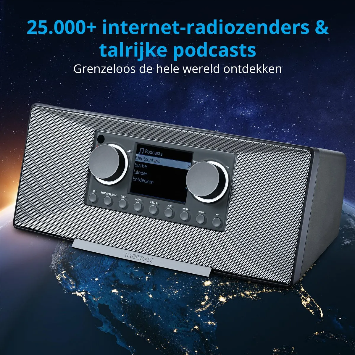 Medion MD89289 Internetradio DAB+ - 12W - Grijs