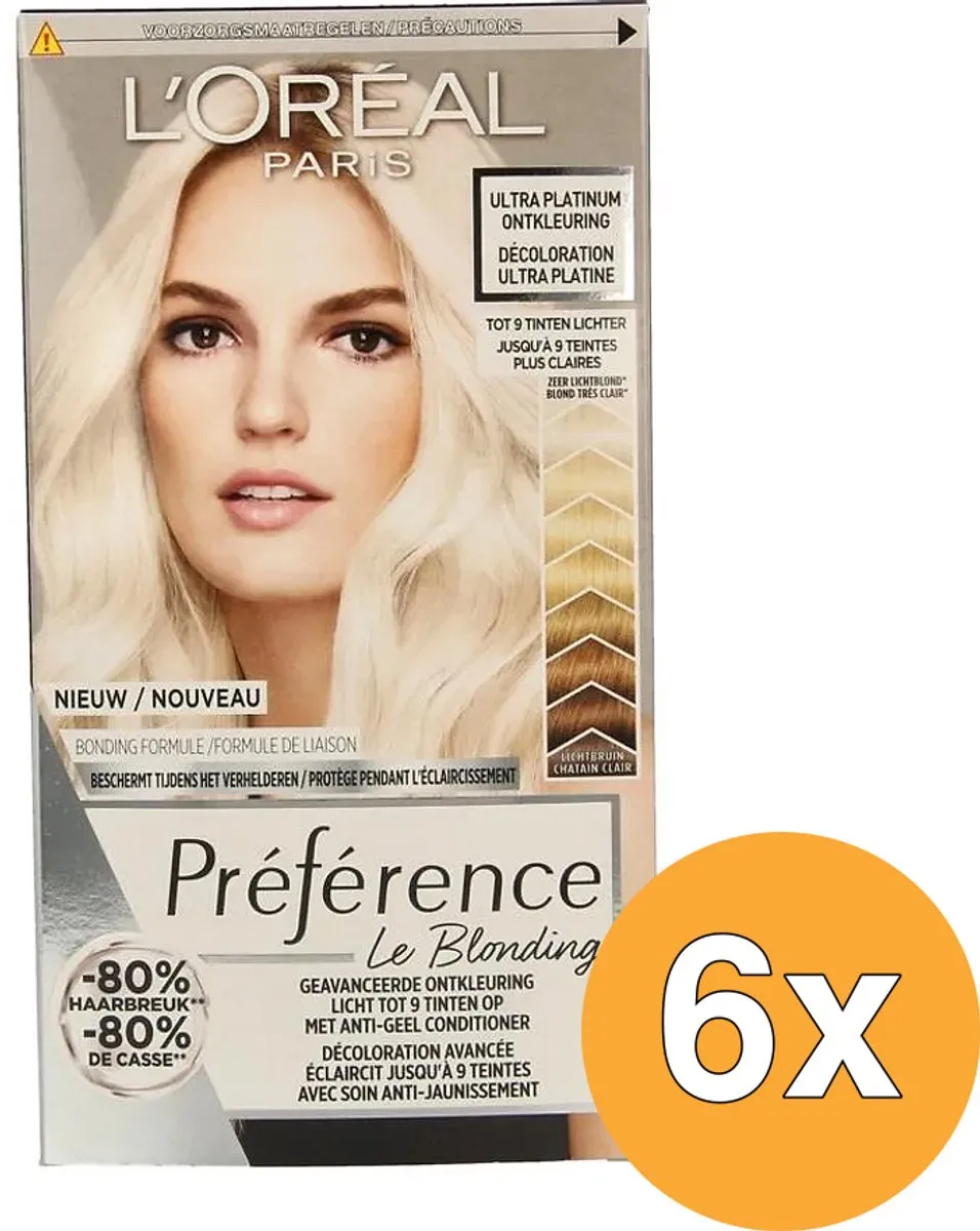 L'Oréal Paris Preference Haarkleuring Ultra Platinum - 6 Stuks - afbeelding 6 van 6