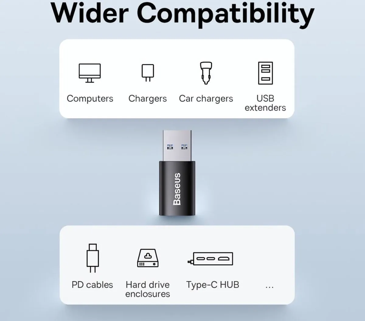 Baseus Mini Adapter USB-C 0302 - Zwart - afbeelding 6 van 6
