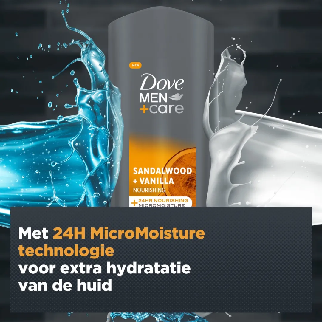 Dove Men+Care 3-in-1 Douchegel Sandalwood & Vanilla - 6x250ml