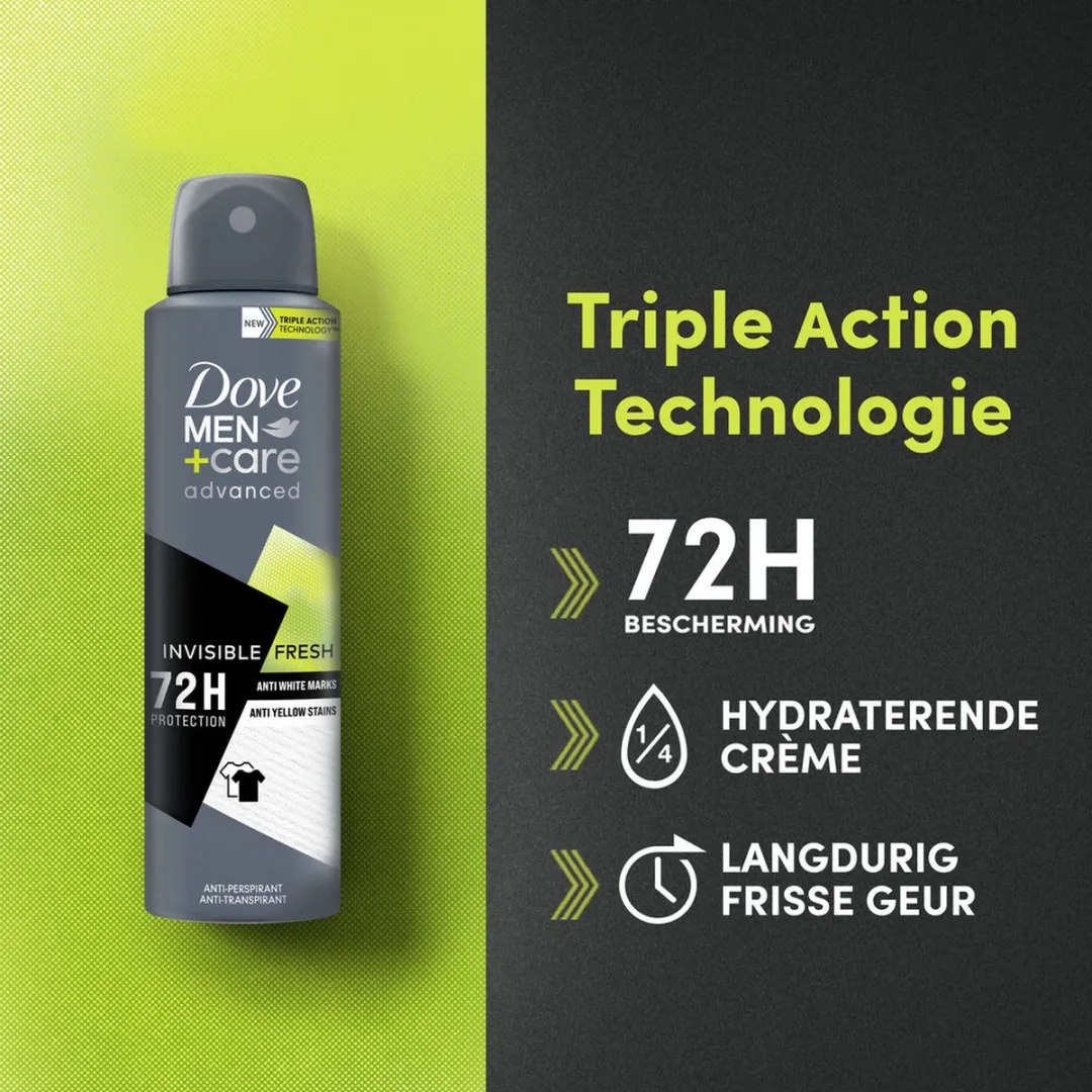 Dove Men+Care Invisible Fresh Deodorant - 3x150ml
