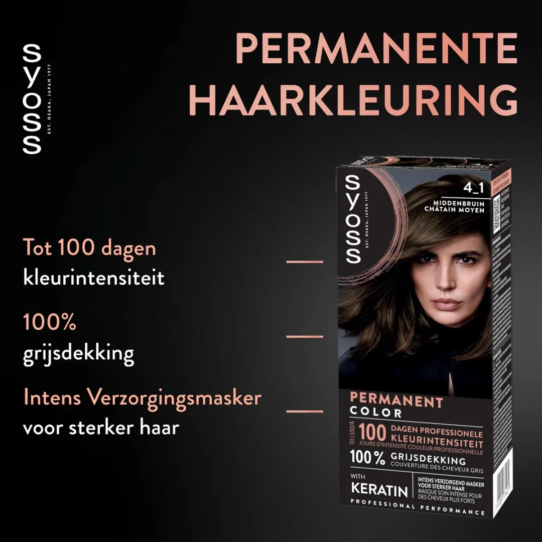 SYOSS Haarverf 4-1 Middenbruin - 115ml