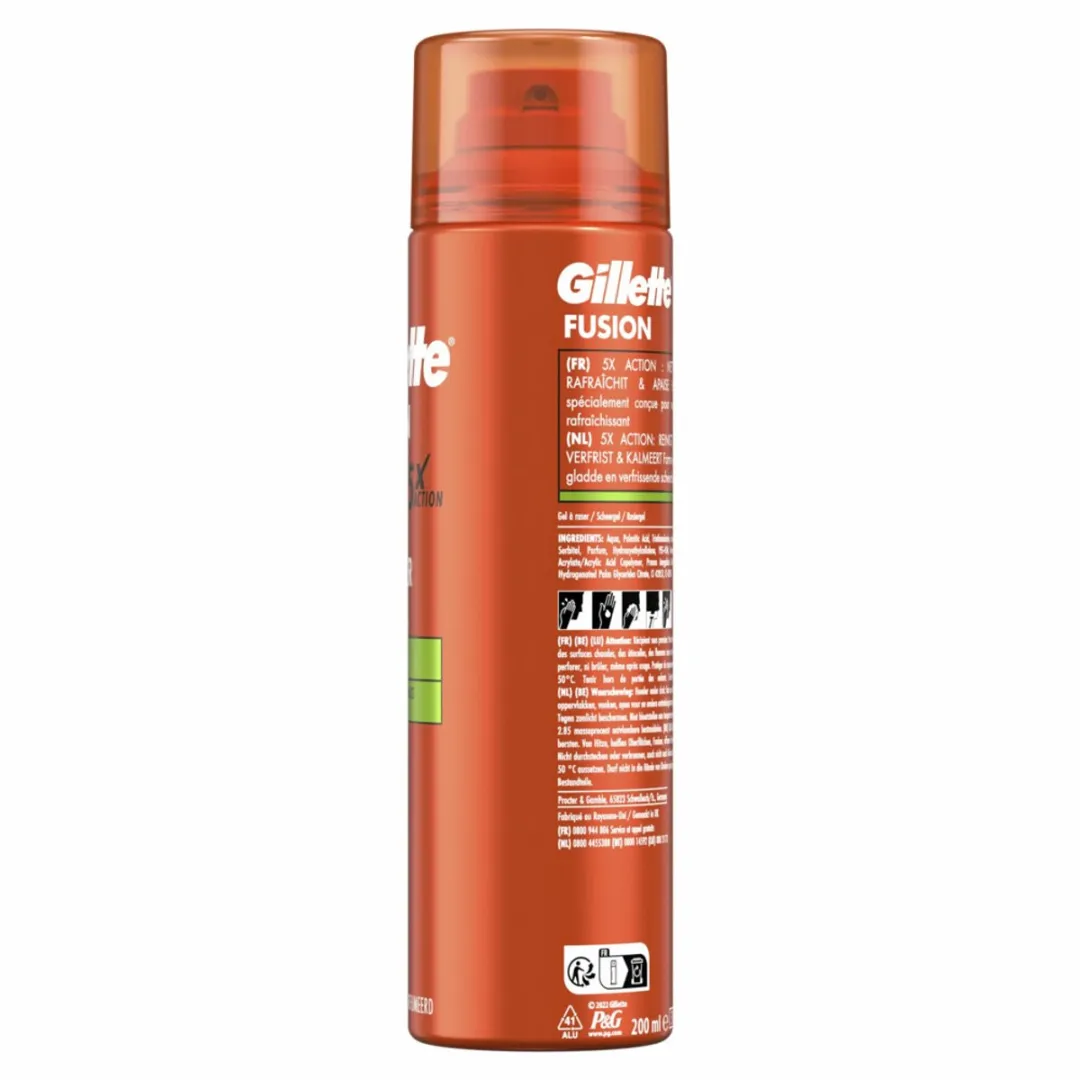Gillette Fusion 5 Sensitive Scheergel 200ml - 12 Stuks