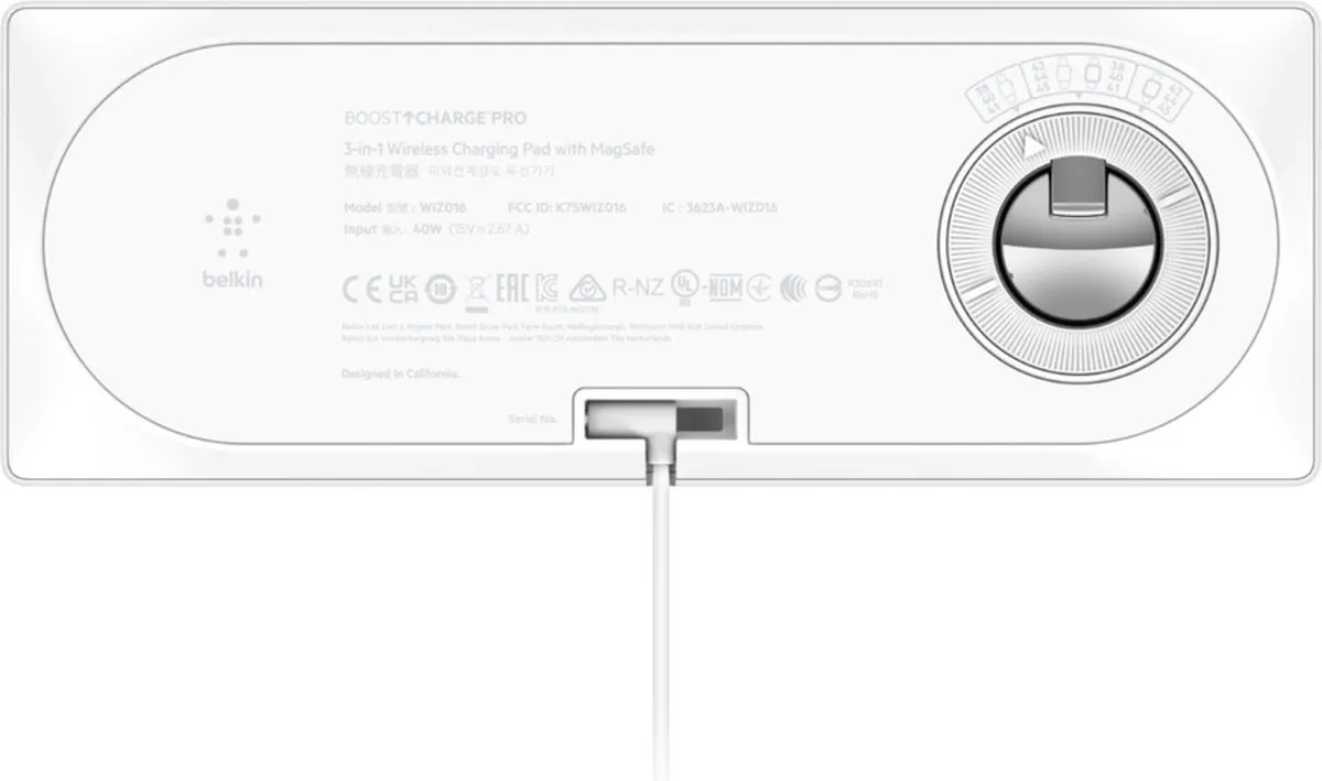 Belkin WIZ016vfWH 3-in-1 MagSafe Oplader - 15W - Wit
