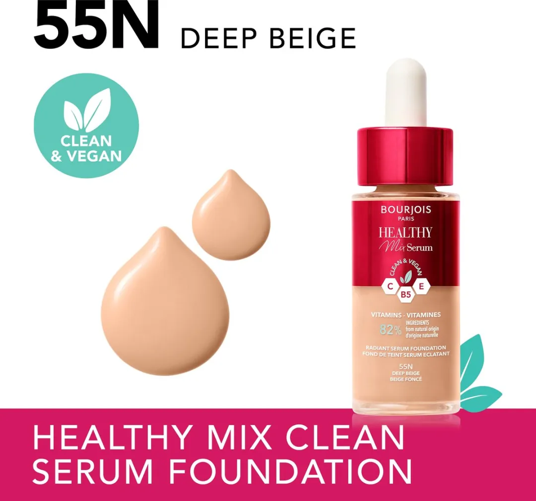 Bourjois Healthy Mix 55N Deep Beige Serum Foundation 30ml