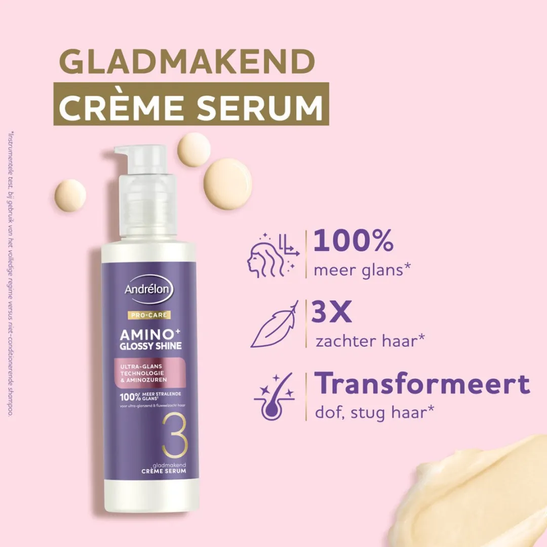 Andrélon Pro Care Amino+ Glossy Shine Crème Serum 200ml - 2 Stuks