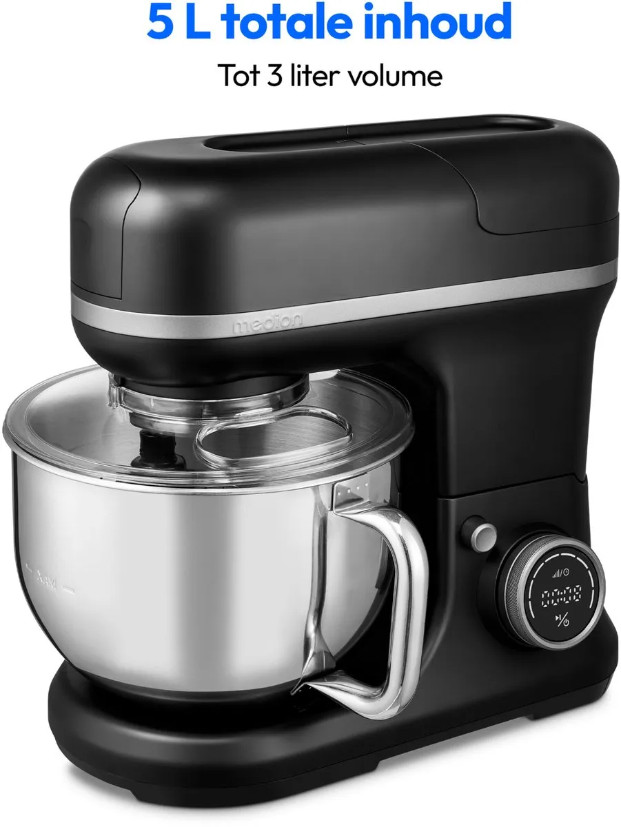 Medion MD18440 Keukenmachine 1200W - 8 standen - 5L - Zwart - afbeelding 6 van 6