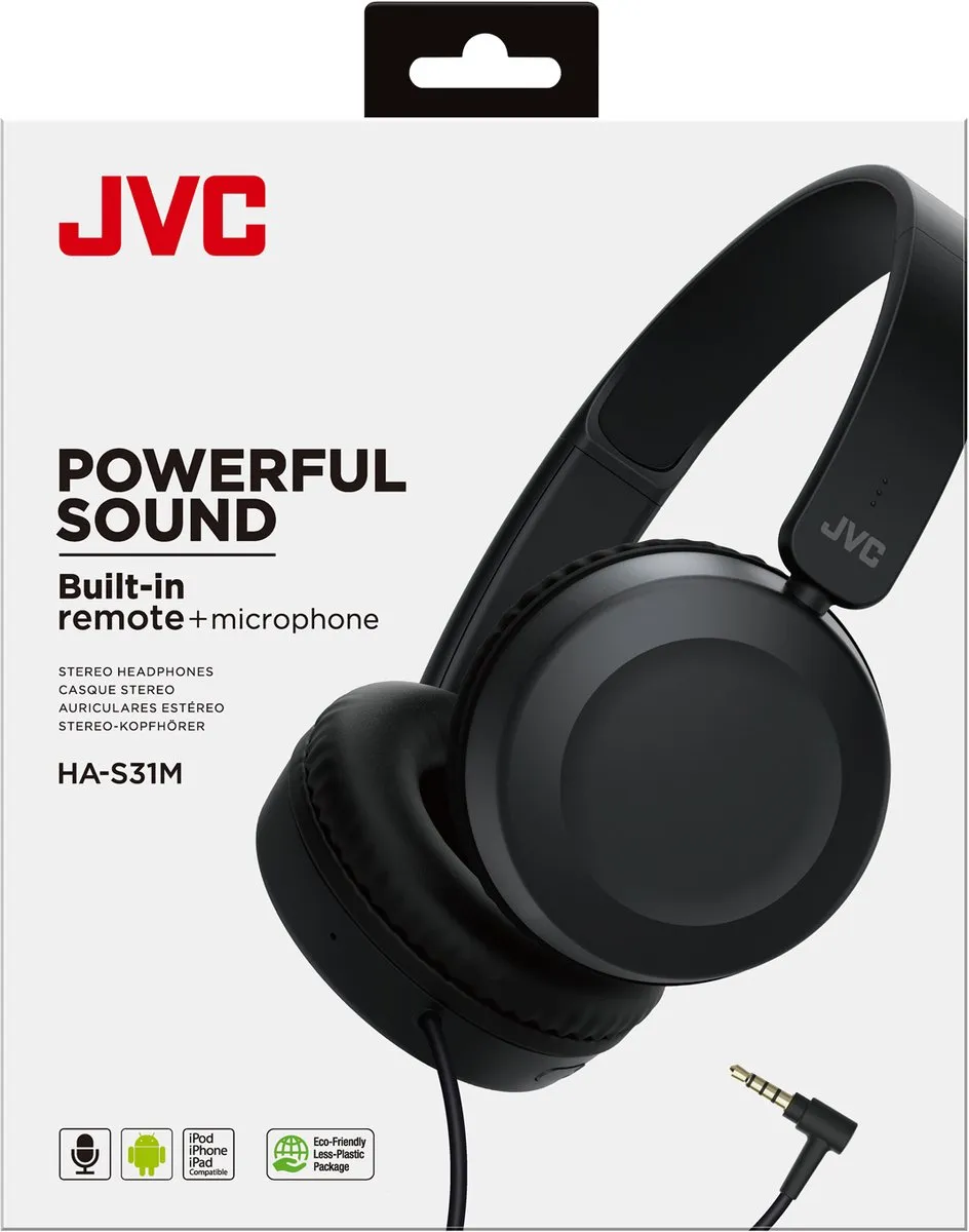 JVC HA-S31M On-ear Koptelefoon - Zwart