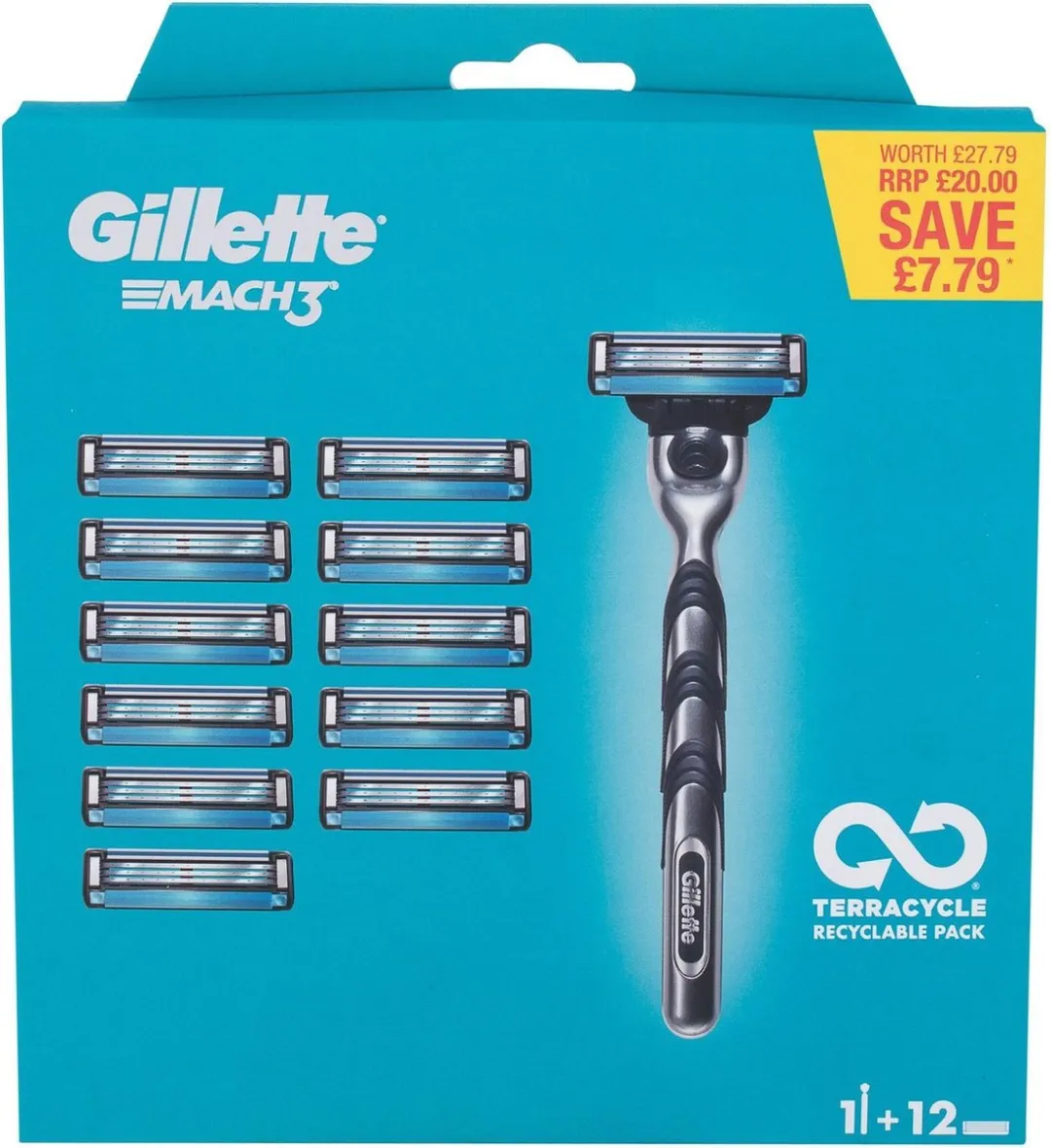 Gillette Mach3 Set - 12 Scheermesjes - afbeelding 6 van 6