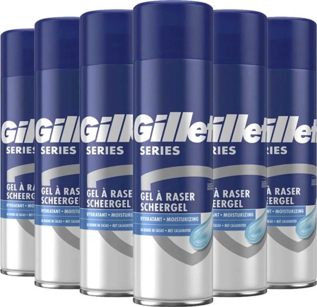 Gillette Series Moisturizing Scheergel 200ml - 6 Stuks