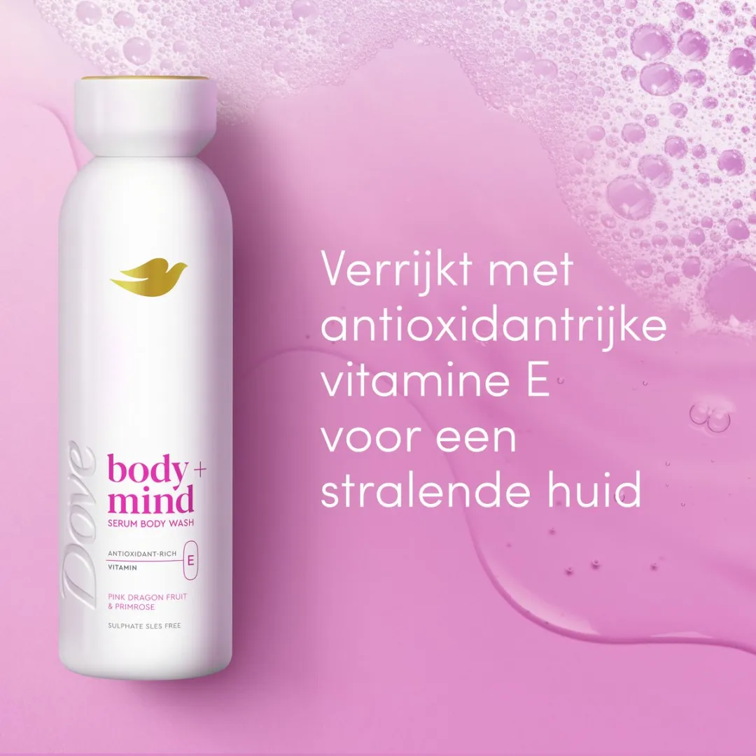 Dove Body+Mind Serum Douchegel Pink Dragon Fruit & Primrose - 6x350ml