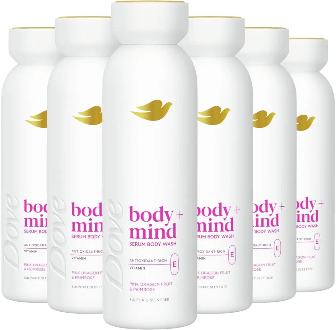 Dove Body+Mind Serum Douchegel Pink Dragon Fruit & Primrose - 6x350ml