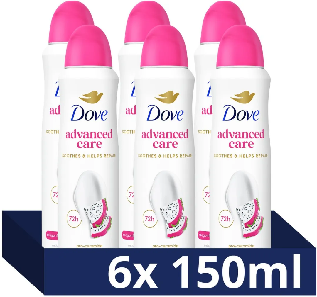 Dove Anti-Transpirant Spray Advanced Care Dragon Fruit & Coconut Cream - 6x150ml