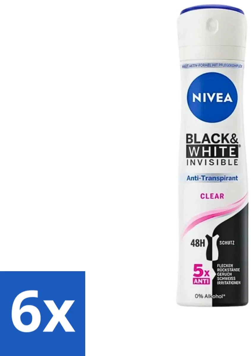 Nivea Black & White Invisible Clear Deo Spray 150ml