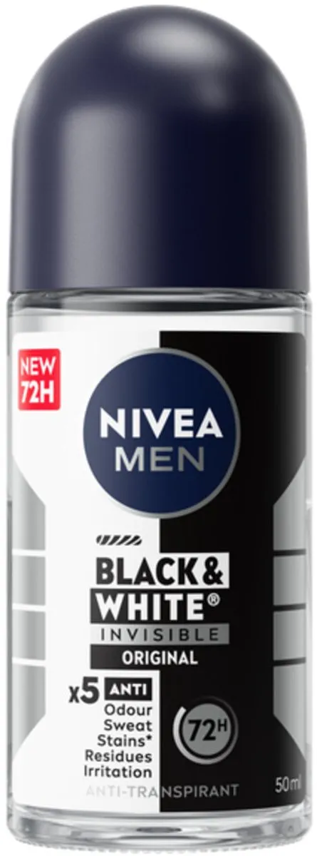 NIVEA Men Invisible for Black & White Deo Roller - 3x50ml