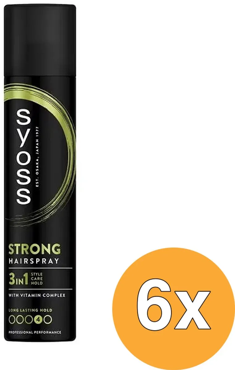 SYOSS Strong Hold Haarspray 6x300ml - Vochtbestendig - afbeelding 6 van 6