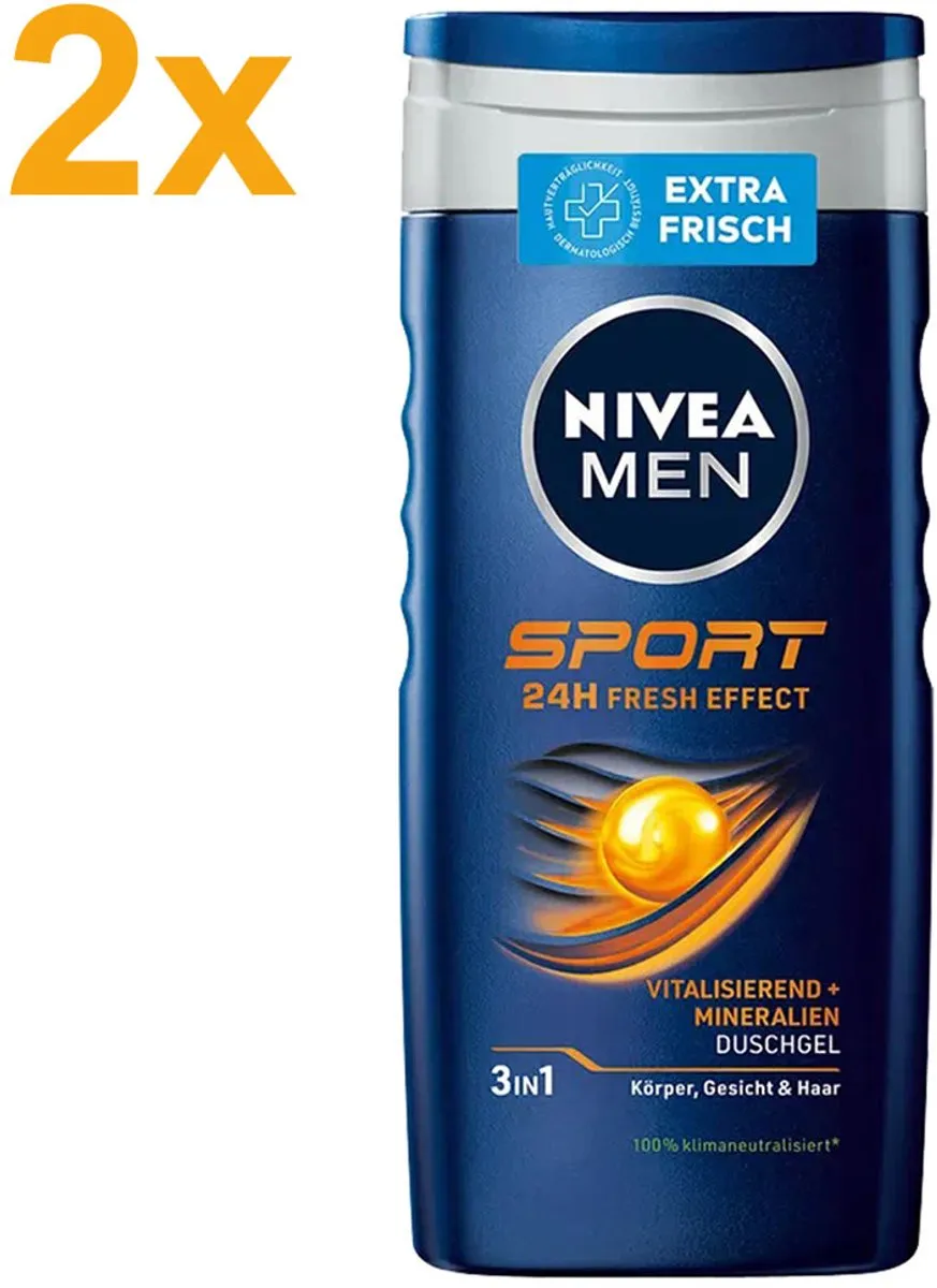 NIVEA Men Sport Douchegel 500ml - 2 Stuks