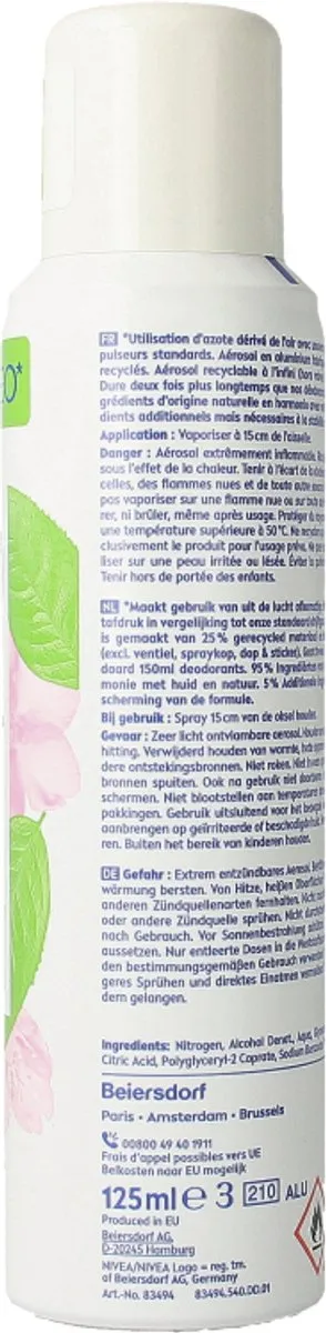 NIVEA Naturally Good Deodorant Spray Green Tea 125ml