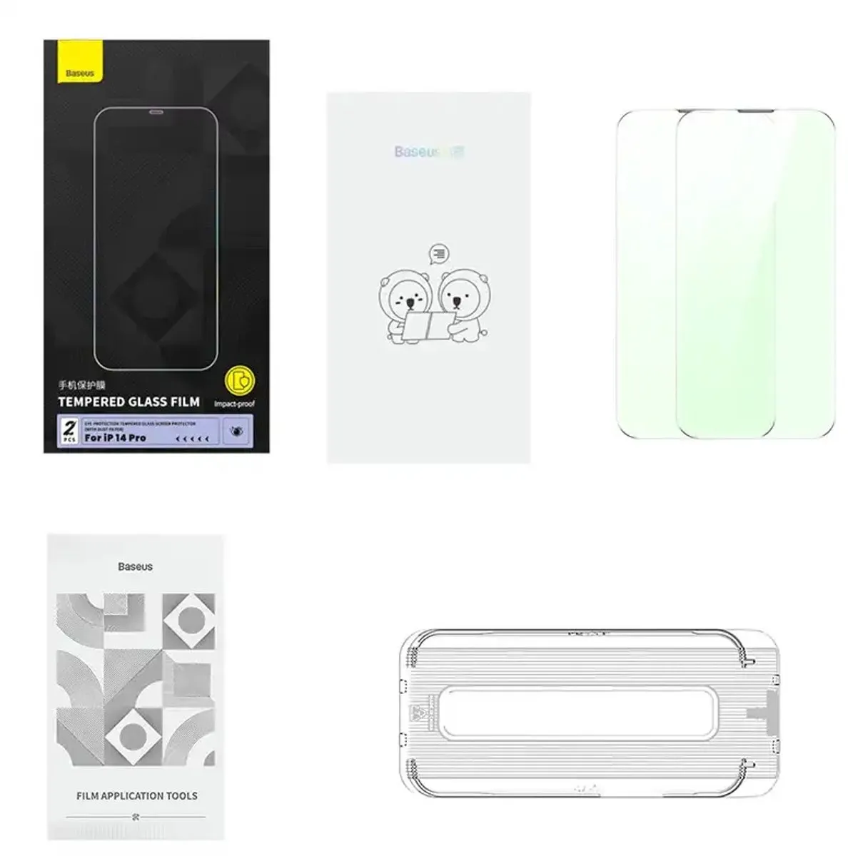 Baseus Gehard Glas met Oogfilter iPhone 14 Pro - Transparent