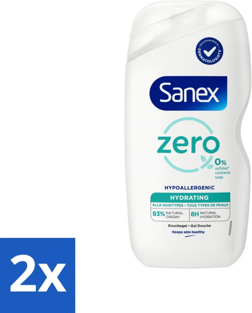Sanex Zero% Hydrating Douchegel 800ml - 2 Stuks