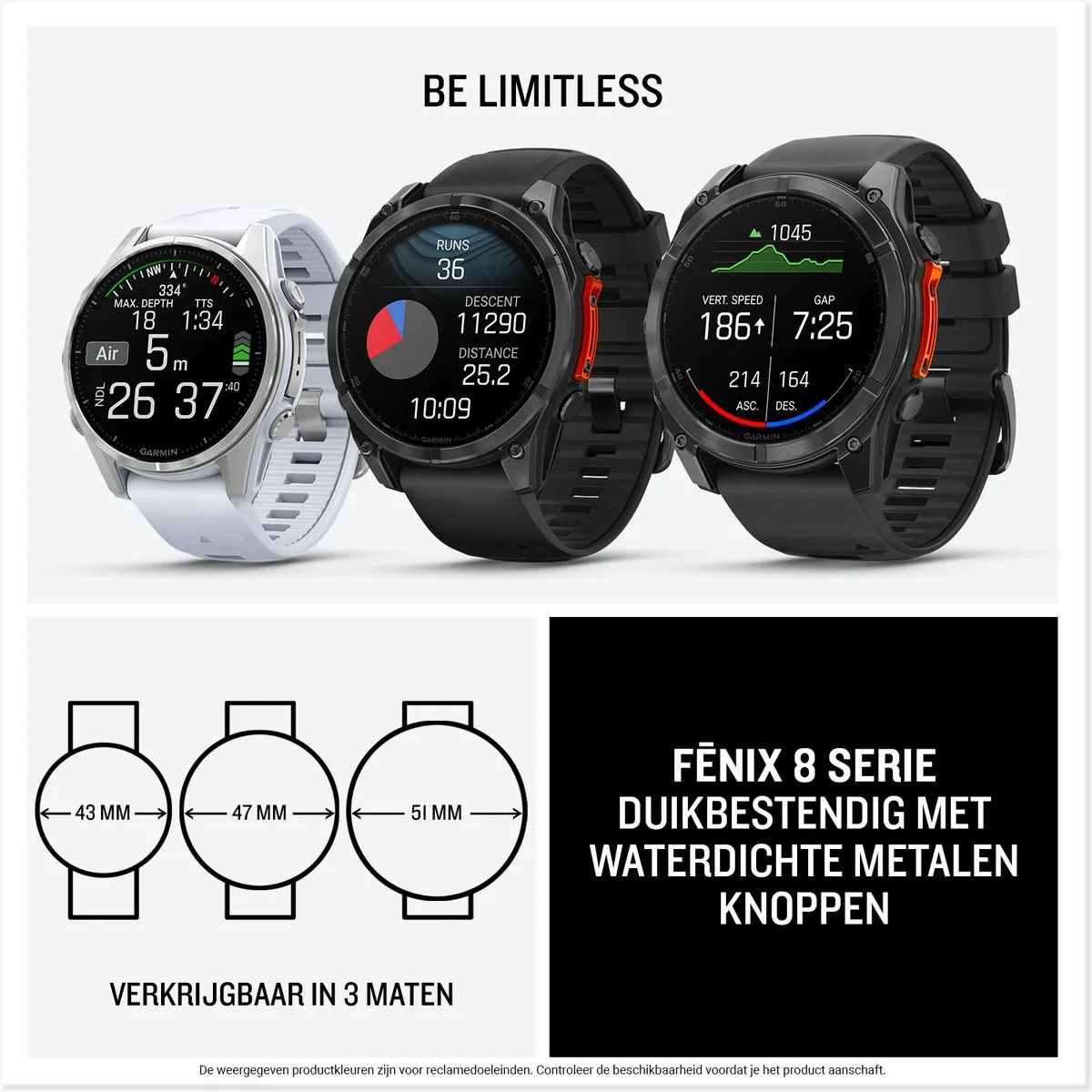 Garmin Fenix 8 Multisport Smartwatch 43mm - Zilverkleurig/Wit