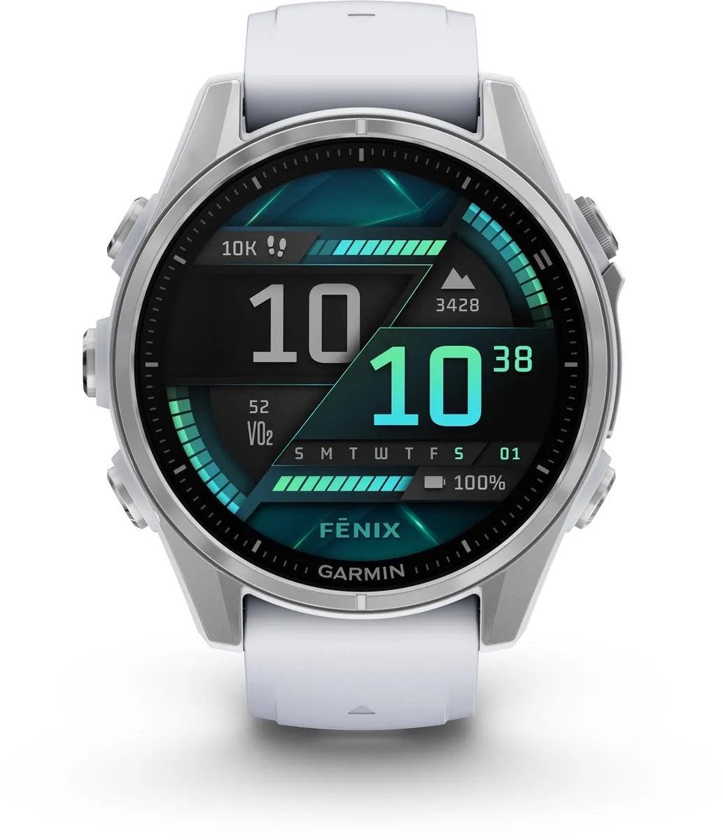 Garmin Fenix 8 Multisport Smartwatch 43mm - Zilverkleurig/Wit