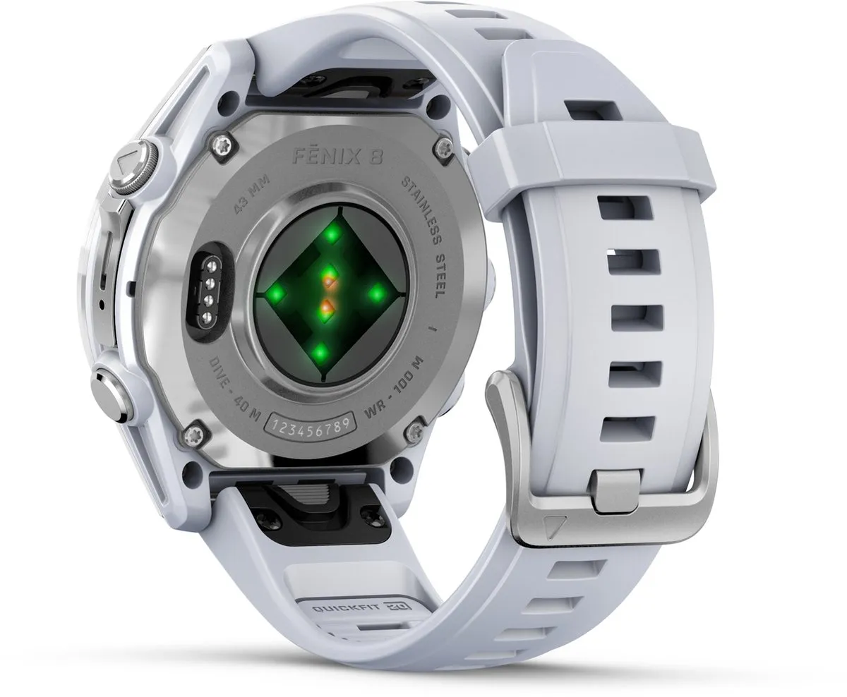 Garmin Fenix 8 Multisport Smartwatch 43mm - Zilverkleurig/Wit