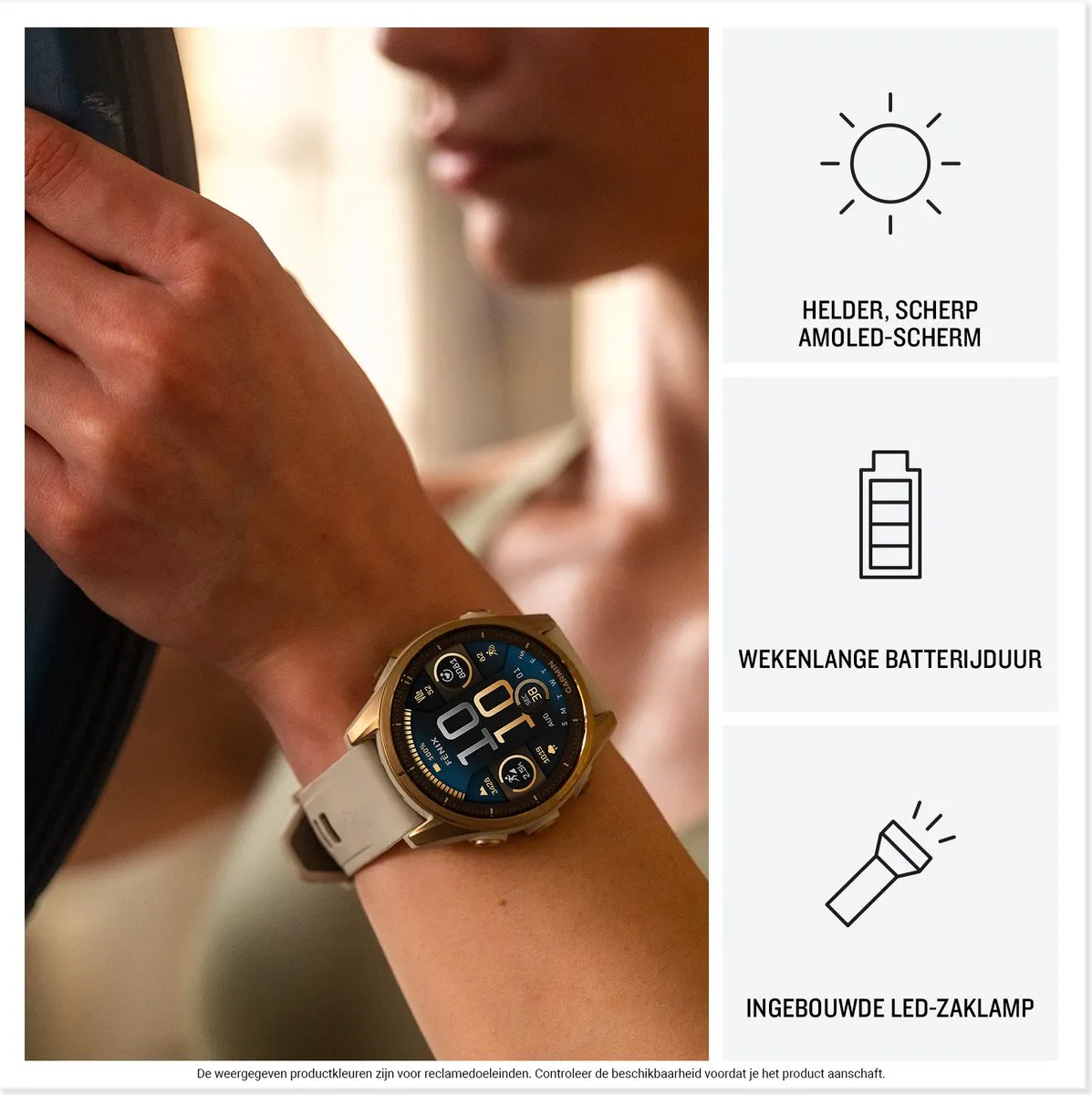 Garmin Fenix 8 - 43mm - Zilverkleurig/Wit - afbeelding 6 van 6