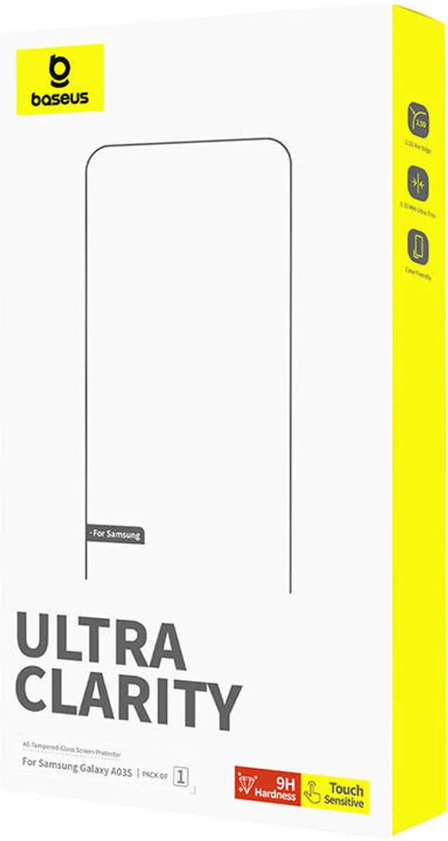 Baseus Gehard Glas Samsung A03S - 9H - afbeelding 3 van 6