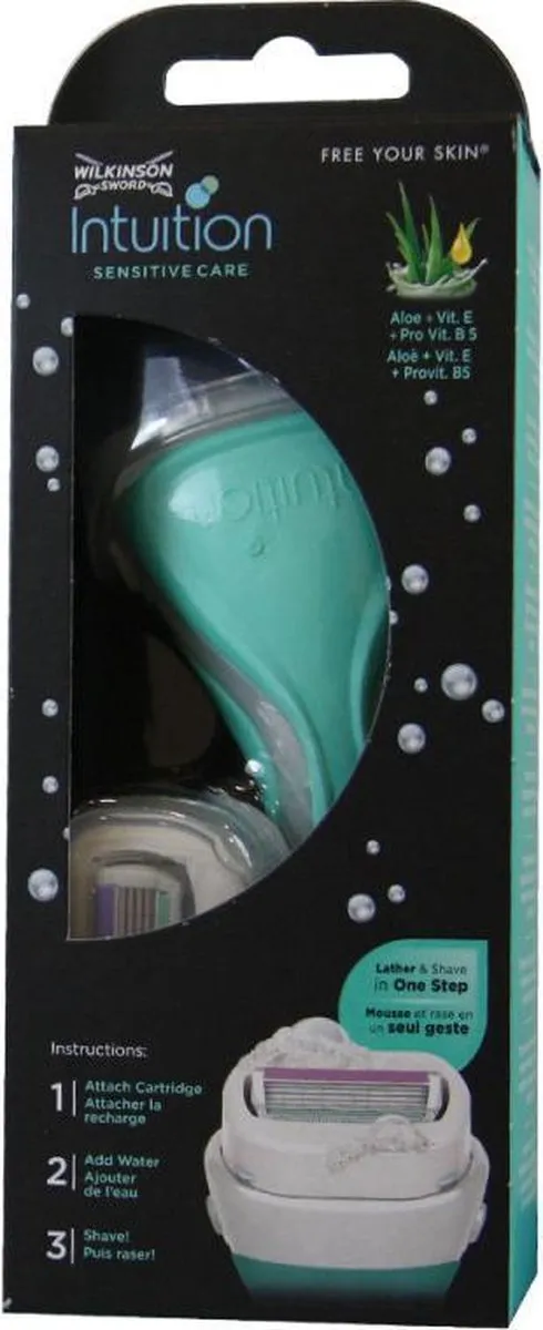 Wilkinson Sword Intuition Naturals Sensitive Care Scheermesjes 4-delig - Licht Groen