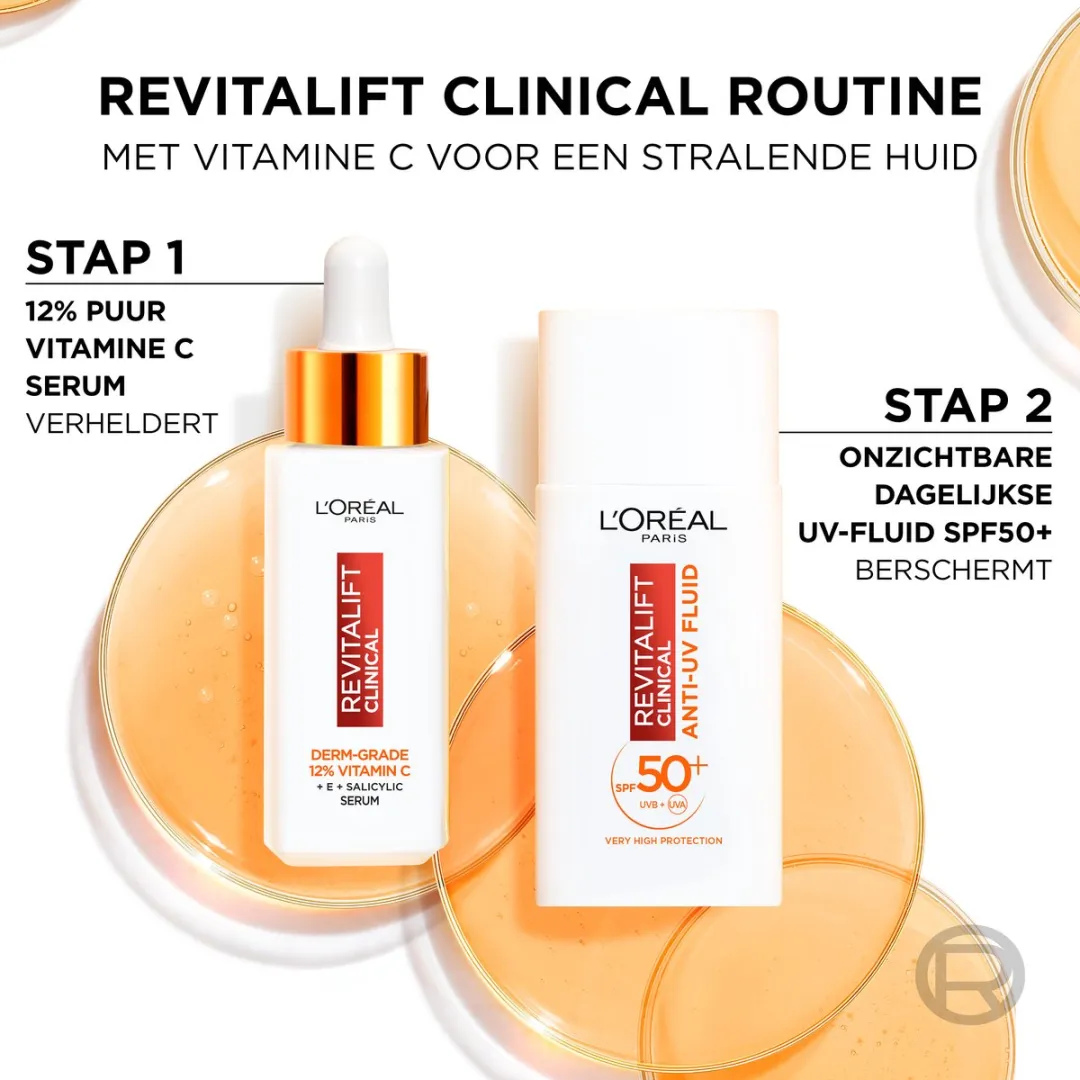 L'Oréal Paris Revitalift Clinical Duo - Vitamine C Serum 30ml & SPF50+ Fluid 50ml