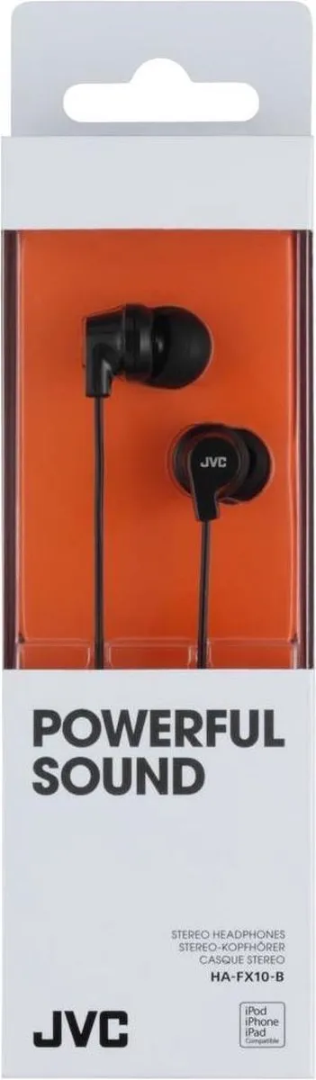 JVC HA-FX10-B In-Ear Hoofdtelefoon - Zwart