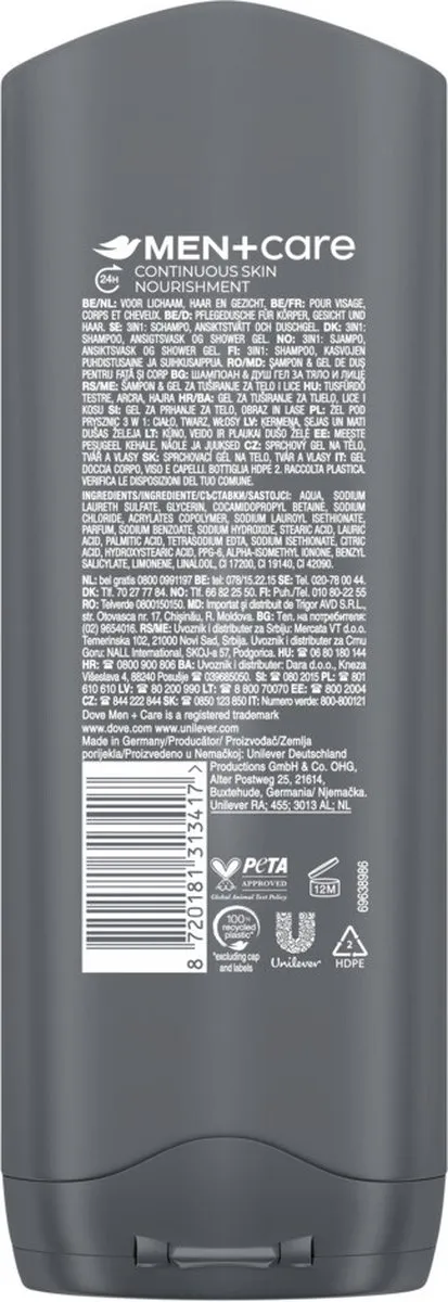 Dove Men+ Care Clean Comfort Douchegel 250ml - afbeelding 6 van 6