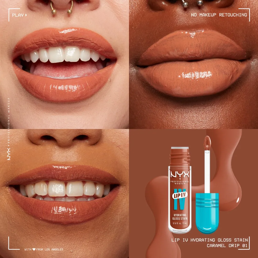 NYX Professional Makeup Lip IV 01 Caramel Drip Hydraterende Lipgloss 5ml