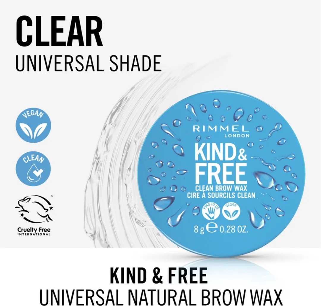 Rimmel London Kind & Free Universal Eyebrow Wax 8g - Transparant
