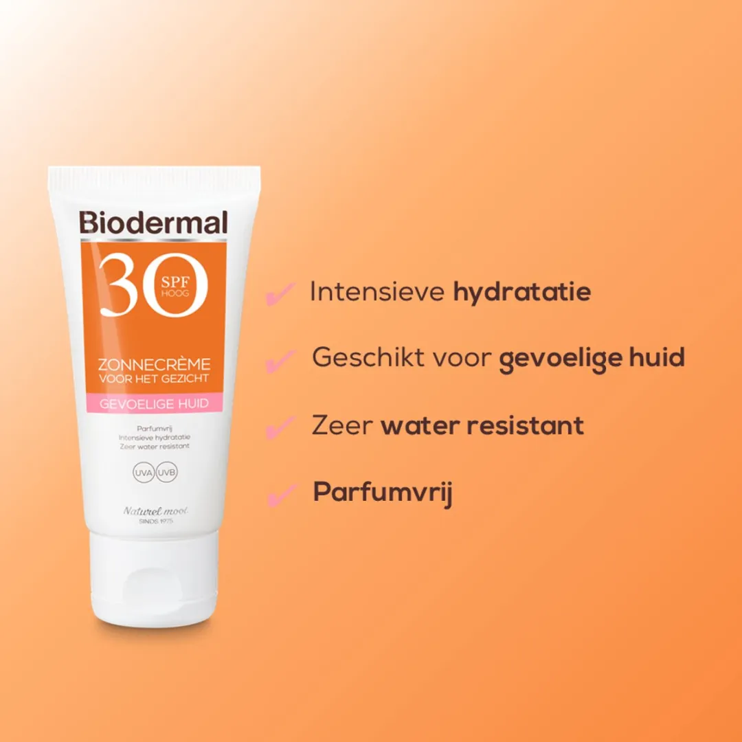 Biodermal Zonnecrème SPF 30 50ml - Gezicht
