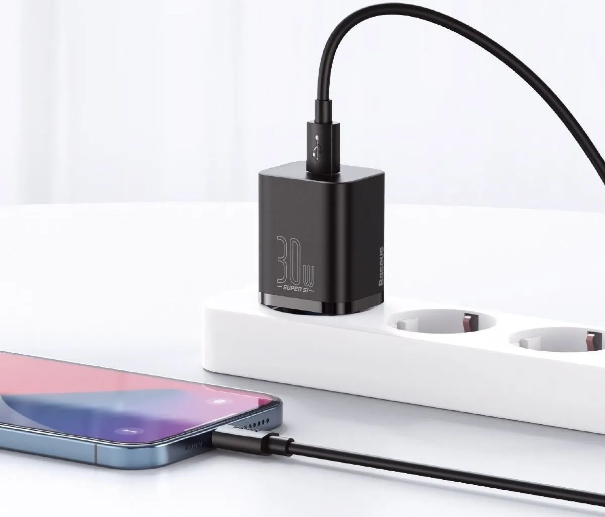 Baseus CCSUP-J01 USB-C Oplader 30W - Zwart