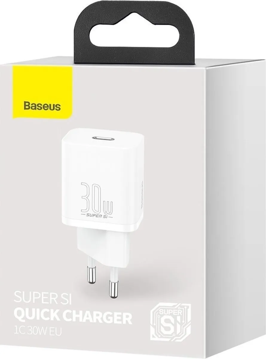 Baseus CCSUP-J01 USB-C Oplader 30W - Zwart