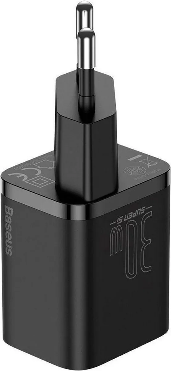 Baseus CCSUP-J01 USB-C Oplader 30W - Zwart